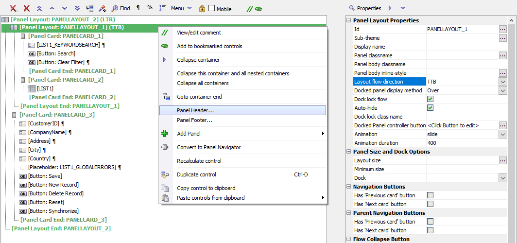 Adding a Panel Header to the Search Part.
